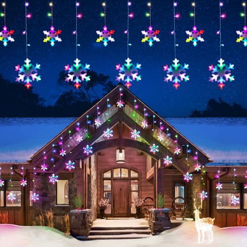 JOFIOS Outdoor Christmas Snowflake String Lights