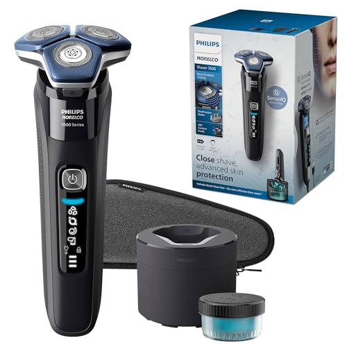 Philips Norelco Shaver 7500, Rechargeable Wet & Dry Electric Shaver with SenseIQ Technology, Quick Clean Pod, Travel Case and Pop-up Trimmer, S7783/84