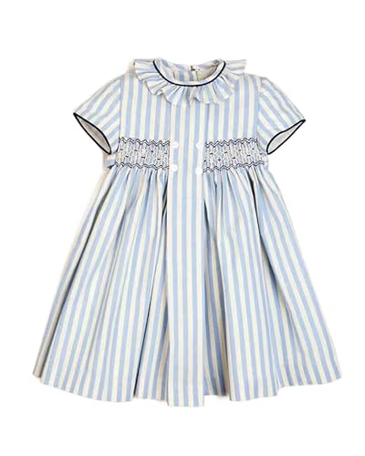 Twoflower Baby Girls Long Sleeve Smocking Clothing Toddler Fall Floral Smocked Dress Vintage Dresses for Christmas Birthday