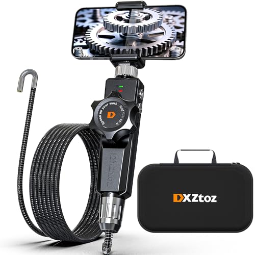 DXZtoz Two-Way Articulating Borescope, Wireless Endoscope With 6.5mm Tiny Articulation Snake Camera, 1080P Video Inspection With Light for iPhone, Android
