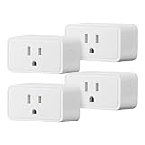 Amazon Basics Smart Plug, Works with Alexa Only, 2.4 GHz Wi-Fi, No Hub Required, 4-Pack, White