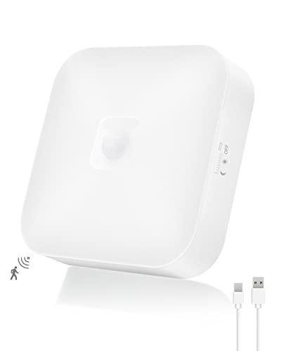 WhitePoplar Rechargeable Motion Sensor Ceiling Light Wireless, Battery Powered Closet Light Motion Sensor 500LM Shower Lights, Indoor/Outdoor Motion Light for Closet Stair Porch Hallway Garage