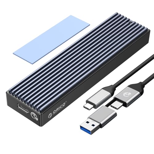 ORICO M.2 SSD Enclosure, USB 3.1 Gen 2 to PCIe NVMe M.2 Enclosure Supporting SSDs 2230/2242/2260/2280 (up to 4TB)