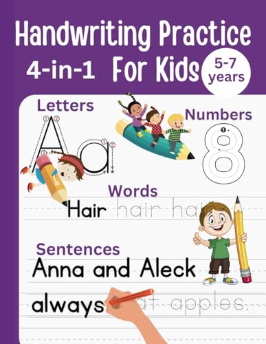 1st Grade Writing Practice | Handwriting Workbook | Reading And Writing Activities For Kids 5-7 | Letters, Numbers, Words and Sentences