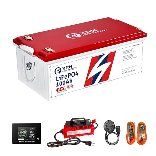 XIONGRUIHENG XRH LiFePO4 Deep Cycle Battery 12V 180Ah with Built-in 100A BMS | Perfect for RV, Solar, Trolling Motor, Golf cart，Home Energy Storage and Off-Grid Applications，with The Cute Design Look