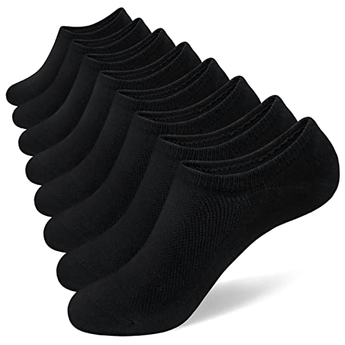 SIXDAYSOX Mens No Show 8 Pairs Invisible Low Cut Cotton Non Slip Short Socks Size 5-8/9-11/12-14