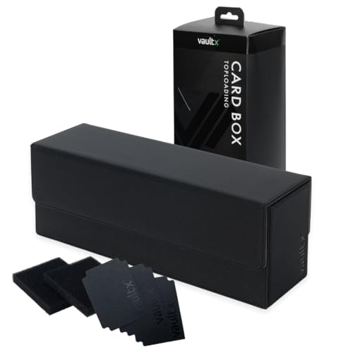 Vault X Exo-Tec Card Box 450+ Storage with Detachable Magnetic Lid, Dividers & Foam Fillers to Organize Deck Boxes, Toploaders, TCG/CCG & Sports Cards