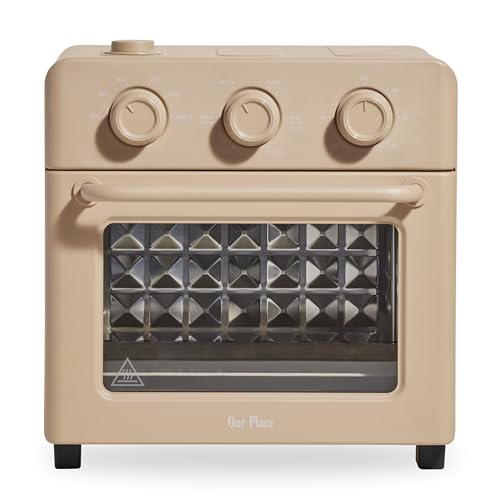 Our Place Wonder Oven | 6-in-1 Stainless Steel Air Fryer Toaster Oven Combo with Basket, Rack, Pan & Tray | Compact 13 QT Countertop Capacity - Toast, Roast, Bake, Reheat, Broil & Steam | Steam
