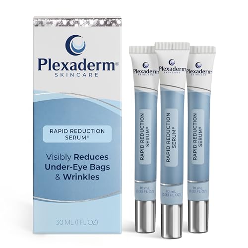 Plexaderm Rapid Reduction Eye Serum - Visibly Reduces Under-Eye Bags, Wrinkles, Dark Circles, Fine Lines & Crow's Feet Instantly, Anti Aging Wrinkle Remover for Face, 3 Full Size Tubes