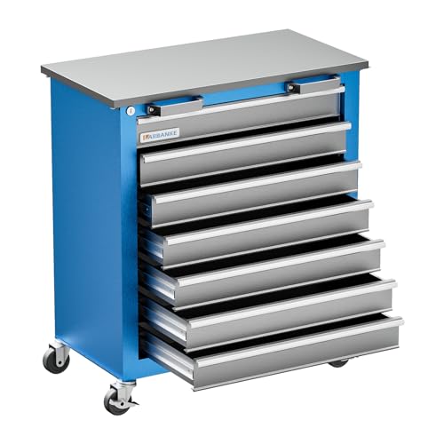 LARBANKE Tool Chest,7-Drawer Rolling Toolbox Chest,Rolling Tool Chest on Wheels with Keyed Locking System,and 4 Foot Pad,Tool Chet can be Combined Cabinet Set with 5-Drawer Tool Chest,for Garage