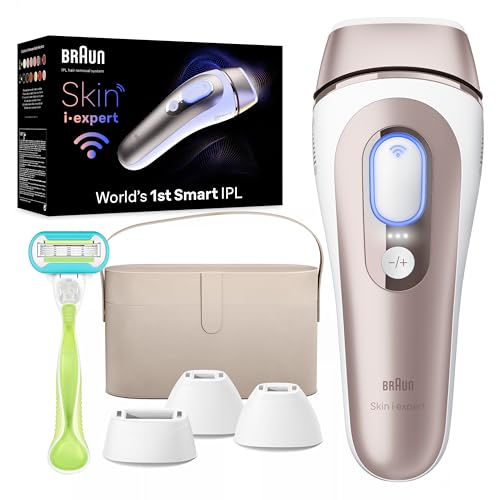 Braun Smart IPL, Skin i·Expert Pro 7, VOGUE's Best Hair Removal Device, IPL Hair Removal for Women and Men, Permanent Laser Hair Reduction At-Home, World's 1st Smart App, 4 Heads, IPL7387