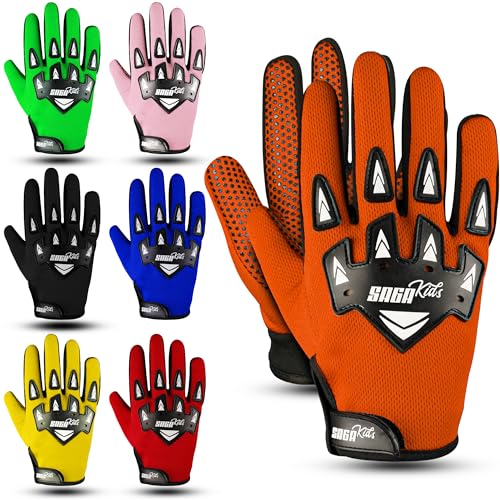 SAGA SPORTS Youth Motocross Gloves – Pro-Grade Protection for Dirt Bike & BMX Riders | High-Performance Gear for Boys & Girls | Built for Future Champions