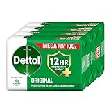 Dettol Original Bathing Soap Bar with 12 HR protective shield (400gm) | Kills 99.99% Germs, 100g (Pack of 4)