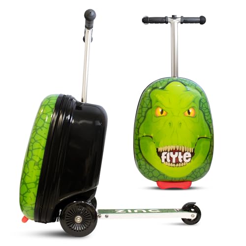 Flyte Scooter Suitcase - 2-in-1, 18 inch Ride on Suitcase for Kids, 25 Litre Capacity Kids' Luggage on Wheels for Boys and Girls Aged 4+, Waterproof, Rideable Carry on Children's Suitcases
