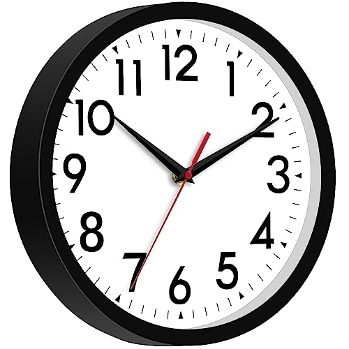 DAXSMY 10-Inch Wall Clock - Stylish Modern Design Silent Movement Functional Features for Living Room Bedroom Kitchen Classroom Home Office