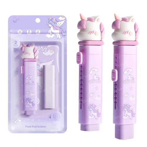 FunBlast Eraser for Kids – Unicorn Cutter Shaped Eraser Set for Kids, Stationary Set for Kids, Rubber Eraser for Kids, Kawaii Erasers, Fancy Erasers for Birthday Return Gift – Pack of 2 (Unicorn)