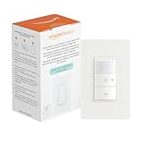Amazon Basics Smart Motion Sensor Dimmer Switch, Single Pole, Works with Alexa Only, 2.4 GHz Wi-Fi, No Hub Required, Voice Control, Control from Anywhere, 1-Pack, White