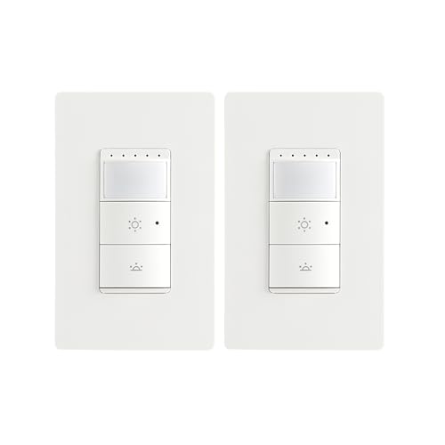Amazon Basics Smart Motion Sensor Dimmer Switch, Single Pole, Works with Alexa Only, 2.4 GHz Wi-Fi, No Hub Required, Voice Control, 2-Pack, White