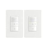 Amazon Basics Smart Motion Sensor Dimmer Switch, Single Pole, Works with Alexa Only, 2.4 GHz Wi-Fi, No Hub Required, Voice Control, 2-Pack, White