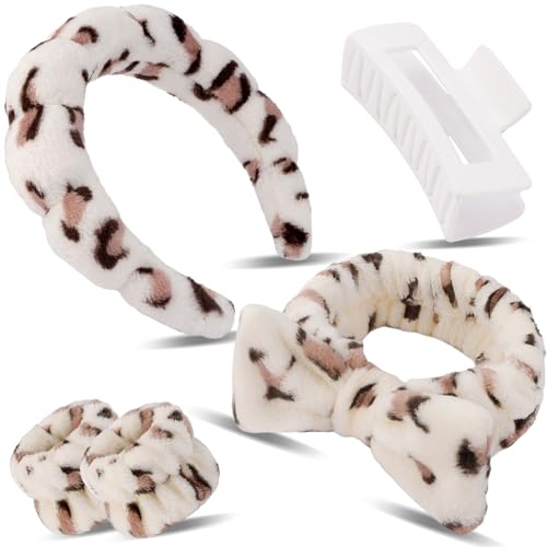 Canitor Spa Wristband Set with Hair Clips, Skincare Headband for Face Wash, Makeup Removal, Cute Teen Girl Gifts