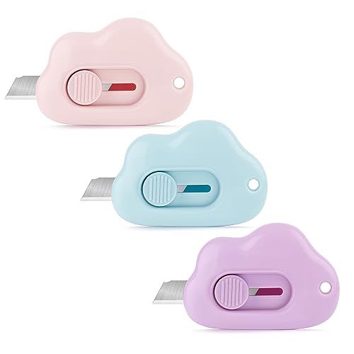 Box Cutters - Retractable Letter Opener, Adorable Cloud Tiny Paper Cutter for Key Chain Pocket Bag Package Envelope Mail Letter Box Paper DIY Projects