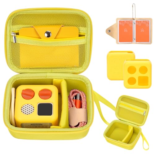MGZNMTY Travel Storage Case and Multicolor Silicone Cover Compatible with Yoto Mini Player - Kids Audio & Music Player, Player Cards and Charging Cables