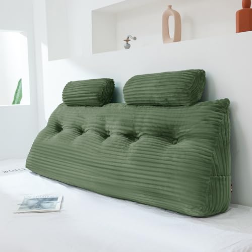 Rycwola Headboard Wedge Pillow with 2 Pack Neck Roll Pillow Large Headboard Pillow Soft and Supportive with Removable Cover