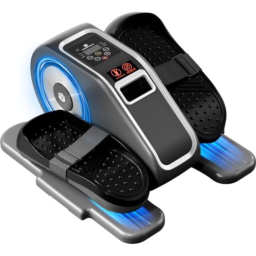 Under Desk Elliptical Machine, Electric Seated Leg Exerciser, Mini Ellipse with Remote, 12 Speed Levels, Forward & Reverse Direction, Manual & Auto Mode for Home & Office