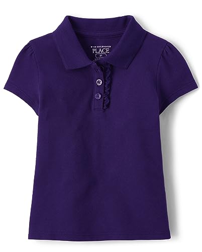 The Children's Place girls Short Sleeve Ruffle Pique Polo