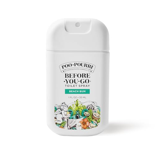 Poo-Pourri Before-You-Go Toilet Spray, Beach Bum, 1 Fl Oz Pocket Travel Size - Coconut, Orchid and Toasted Praline