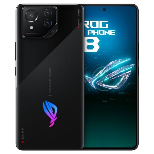 ASUS ROG Phone 8 Unlocked Android Phone, US Version, 6.78" 165Hz AMOLED Display, 256GB Storage, 16GB RAM, 5500mAh Battery, 50MP Gimbal Camera, 32MP Front, Snapdragon 8 Gen 3, Dual-SIM, Phantom Black