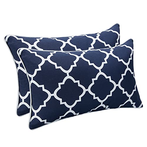 JMKaixin Outdoor/Indoor Decorative Pillows, Pack of 2 Lumabr with Inserts, Pillows for Bed, Couch, Sofa and Patio Furniture