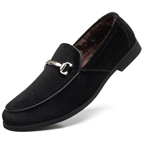 COSIDRAM Mens Dress Shoes Loafers Business Classic Suede Luxury Copper Chain Party Wedding Moccasins for Male