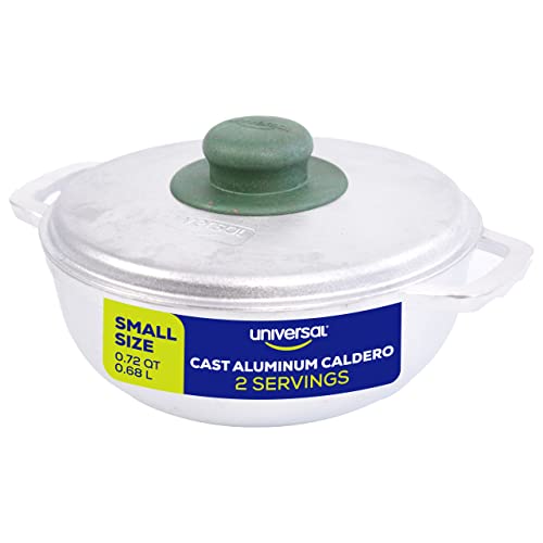 Universal Caldero, Stainless Aluminum Pot, Even Heat Distribution and Fast Cooking Dutch Oven Pot with Lid, Ergonomic Handles, Ideal for Rice, French Fries, and More