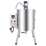 QUEWATSA Liquid Filling Machine,30L Heating Mixing Filling Machine,Manual Paste Filling Machine with Mixing for Toothpaste,Cosmetic,Chilli Sauce (30L)