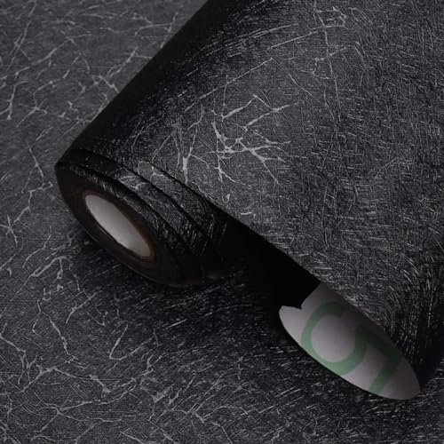 FOKRIM Black Resin Wallpaper for Wall Sticker for Home,Office 45.5x305cm Sticker Wallpaper Peel and Stick Hexagon Removable Self Adhesive Waterproof Wallpaper(Pack of 1)