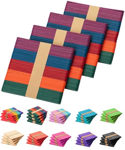 Mr. Pen- Colored Popsicle Sticks, Wooden Rainbow Colored
