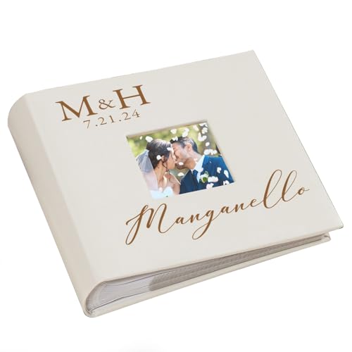Personalized Photo Album, Custom Engraved Picture Album, Holds 200 4" x 6" Photos, Leatherette and Laser Engraved Scrapbook