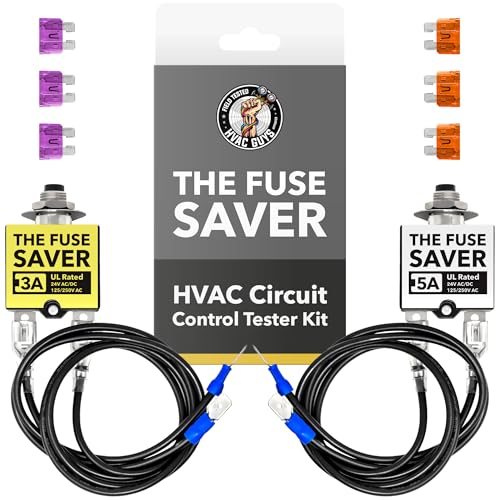 HVAC Guys - The Fuse Saver | HVAC Circuit Tester | 3 AMP & 5 AMP Fuses | Fuse Tester for Circuit Breaker - UL Rated 24V AC/DC & 125/250V AC