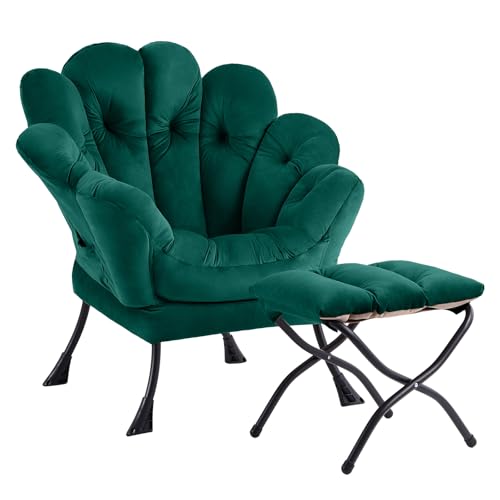 Furlide Lazy Chair with Ottoman, Modern Chair with Folding Footrest, Lounge Accent Chair, Comfortable Reading Chair
