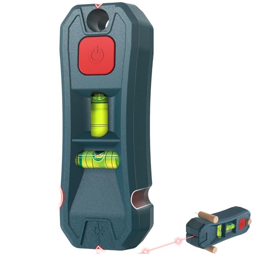 Magnetic Stud Finder with Laser Level,Hands-Free Marking Stud Finder Wall Scanner Using for Hanging Pictures & Home Renovations,Horizontal & Vertical Bubble Stud Finder Tool for Drywall Wooden Wall