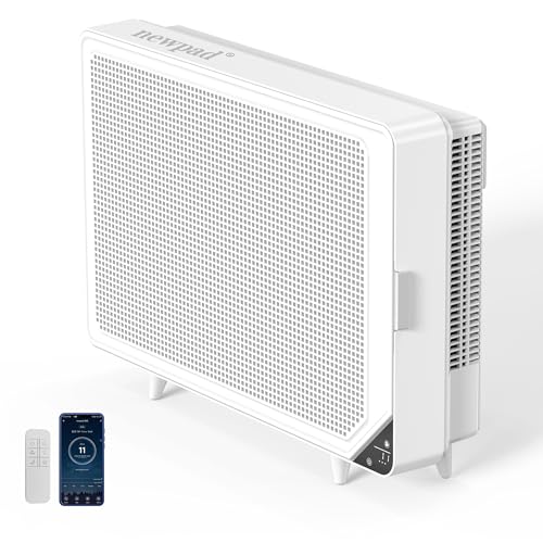 NEWPAD Air Purifiers for Home Bedroom, Wall-Mounted HEPA Air Purifier for Home Large Room, Smart Air Cleaner with Activated Carbon for Pets, WiFi & RC, Auto Mode, Timer…