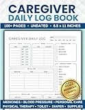 Caregiver Daily Log Book: All-in-One Medical Diary for Assisted Living Patients, Long Term Care, Aging Parents & Elderly Seniors with Medicine Reminder Log