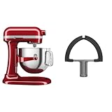 KitchenAid® 7 Quart Bowl-Lift Stand Mixer, Candy Apple Red & KDF7B Double Flex Edge Beater for Select Bowl-Lift Stand Mixers, Silver