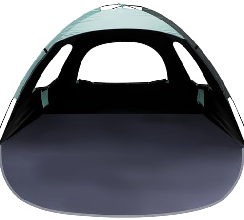 WhiteFang Beach Tent Anti-UV Portable Sun Shade Shelter for 3/4/6/8 Person, Extendable Floor with 3 Ventilating Mesh Windows Plus Carrying Bag, Stakes and Guy Lines