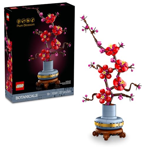 LEGO Icons Plum Blossom Building Sets for Adults - Artificial Flower for Dinner Table Centerpiece, Living Room Home Decor, Ages 18+ - DIY Craft Kits - 10369