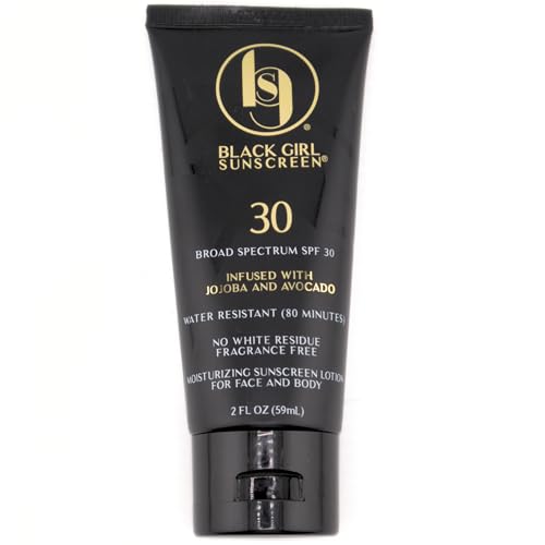 BLACK GIRL SUNSCREEN - Face & Body Moisturizing Sunscreen Lotion SPF 30, No White-Residue for Melanin Rich Skin (2 Fl. Oz.)