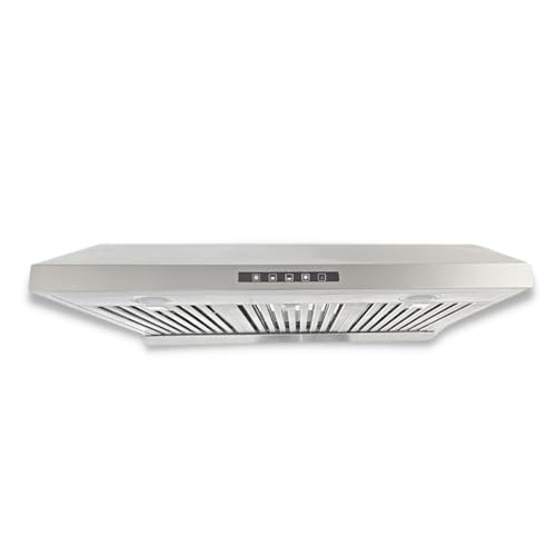ONEX OHF85D Kitchen Range Hood Fan 30 inch under cabinet, Stainless Steel Range Hood Fan, hotte de cuisine 30 pouces - 3 Speed Fan, 850 CFM, Soft Touch Control Panel (Stainless Steel)