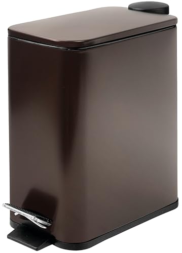 Zahari Home Mason Stainless Steel Metal Step Can 5 Liters/ 1.3 Gallon Wastebasket for Bathroom, Bedroom, Kitchen, Office - Includes Removable Liner Bucket Soft Close