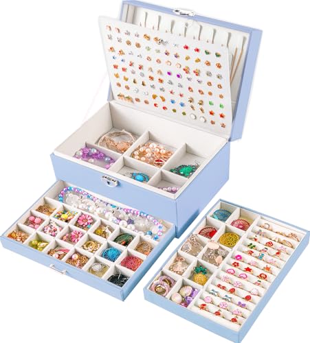 QBestry Jewelry Box for Earrings for Girls Jewelry Organizer Box Earring Holder Organizer for Girls Earring Box Teen Girls Jewelry Box Stud Earring Organizer for Girls Earring Jewelry Boxes for Women